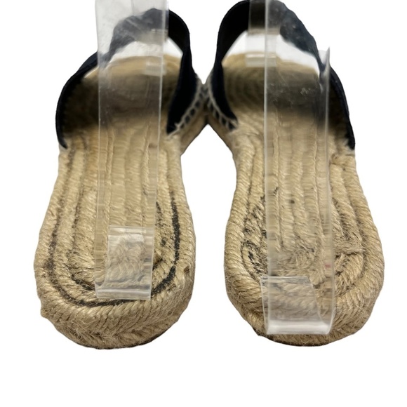 J CREW Genuine Leather Blue Suede Slides Espadrilles Flats Sandals Shoes sz 5 - Picture 6 of 16